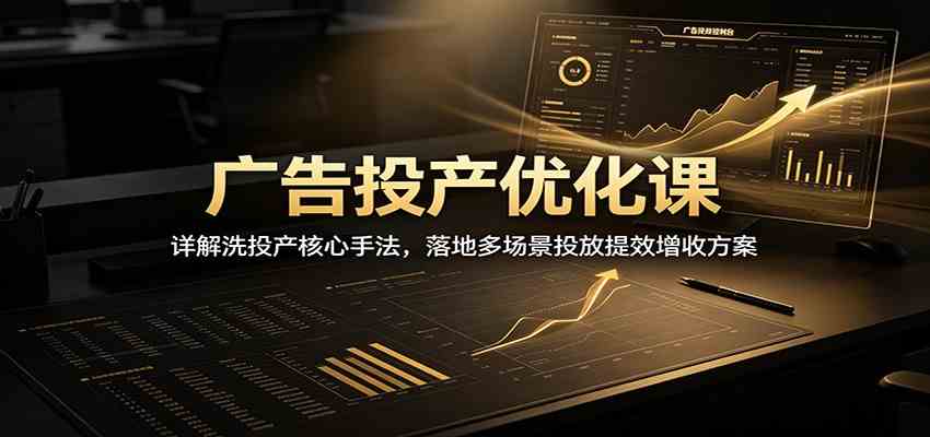 广告投产优化课:详解洗投产核心手法,落地多场景投放提效增收方案-来友网创
