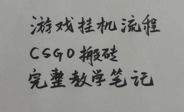 游戏挂G全流程笔记分享,CSGO游戏搬砖,小白看了当天学会见收益【揭秘】-来友网创