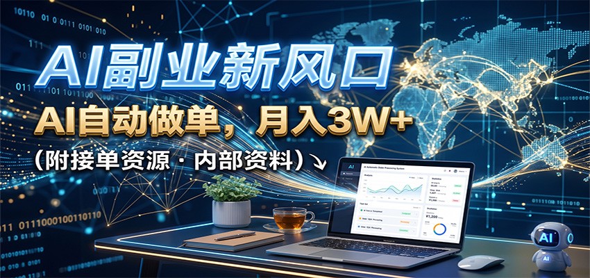 AI副业新风口,AI自动做单,月入3W+,附接单资源-来友网创