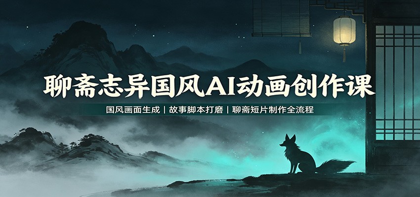 聊斋志异国风AI动画创作课:国风画面生成,故事脚本打磨,聊斋短片制作全流程-来友网创