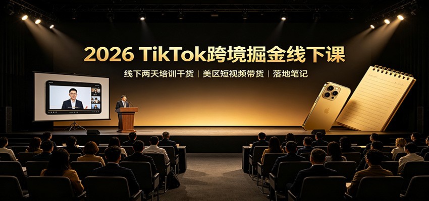 2026 TikTok跨境掘金线下课:线下两天培训干货,美区短视频带货落地笔记-来友网创