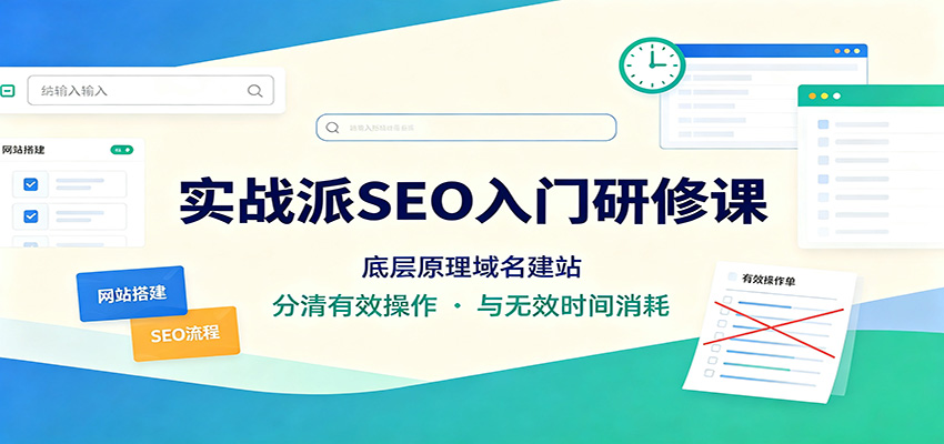 实战派SEO入门研修课:底层原理域名建站,分清有效操作与无效时间消耗-来友网创
