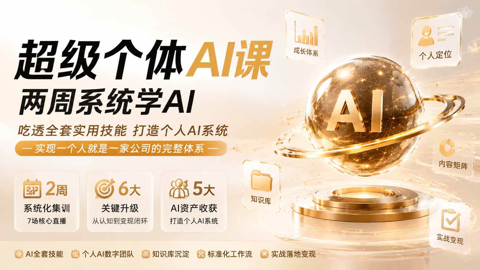 (19741期)超级个体AI课 两周系统学AI;吃透全套实用技能打造个人AI系统,实现一个人就是一家公司的完整体系(更新第七讲)-来友网创