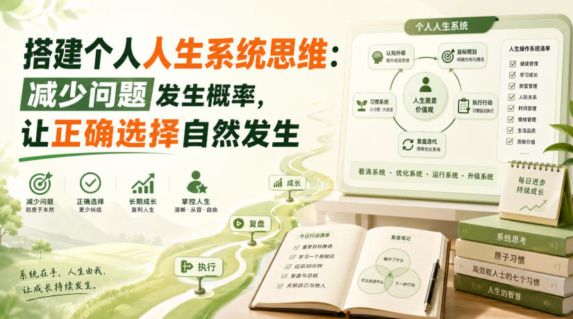 付费文章:搭建个人人生系统思维:减少问题发生概率,让正确选择自然发生-来友网创