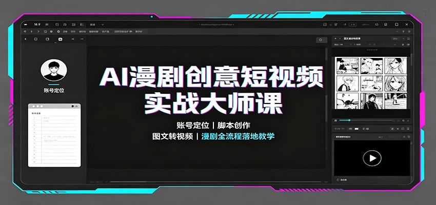 AI漫剧创意短视频实战大师课:账号定位脚本创作,图文转视频,漫剧全流程落地教学-来友网创