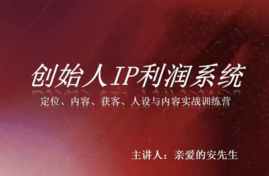 创始人IP利润系统8月训练营,定位、内容、获客、人设与内容实战训练营-来友网创