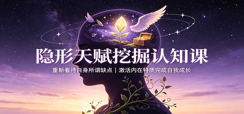 隐形天赋挖掘认知课:重新看待自身所谓缺点,激活内在特质完成自我成长-来友网创