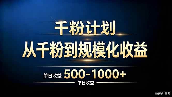 (20078期)抖音千粉账号计划,从千粉到规模化收益 500-1000+单日收益-来友网创