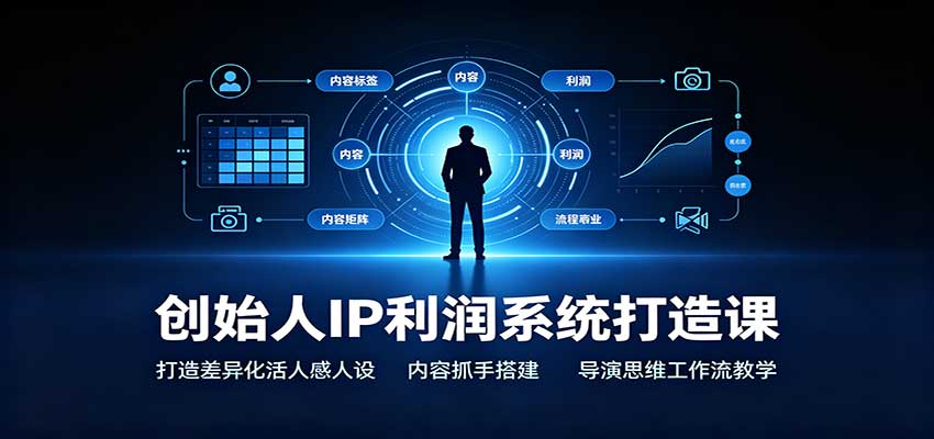创始人IP利润系统打造课:打造差异化活人感人设,内容抓手搭建,导演思维工作流教学-来友网创
