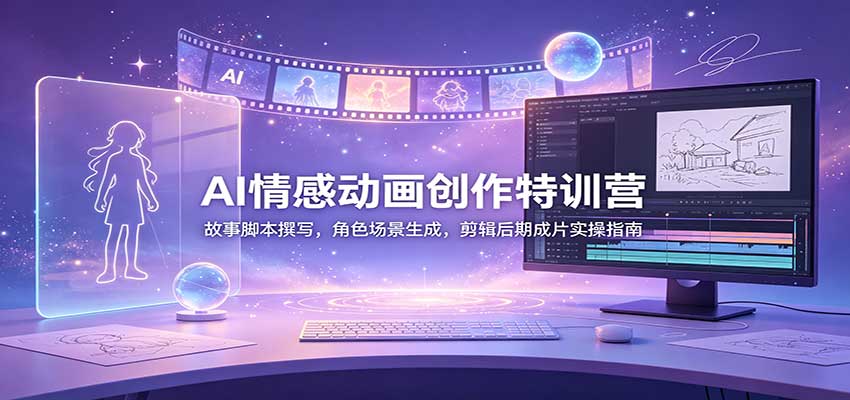 AI情感动画创作特训营:故事脚本撰写,角色场景生成,剪辑后期成片实操指南-来友网创