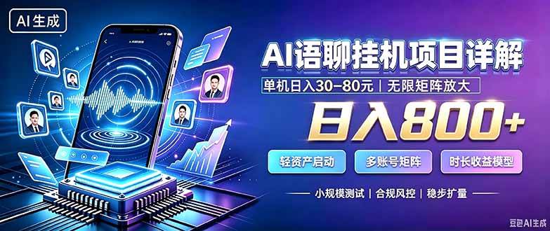 (20314期)AI语聊挂机,日入800+,适用个人副业,工作室矩阵操作-来友网创