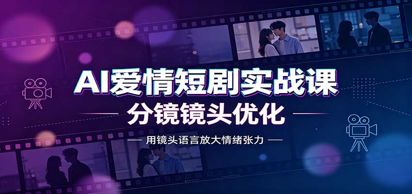 AI爱情短剧实战课:故事剧本创作,分镜镜头优化,智能体提示词-来友网创