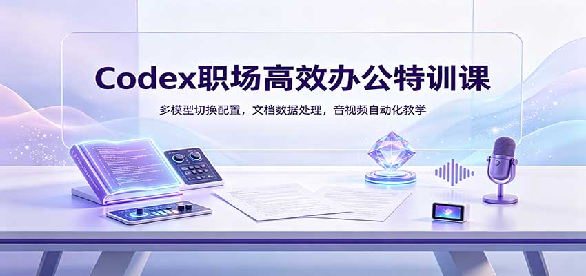 Codex职场高效办公特训课:多模型切换配置,文档数据处理,音视频自动化教学-来友网创