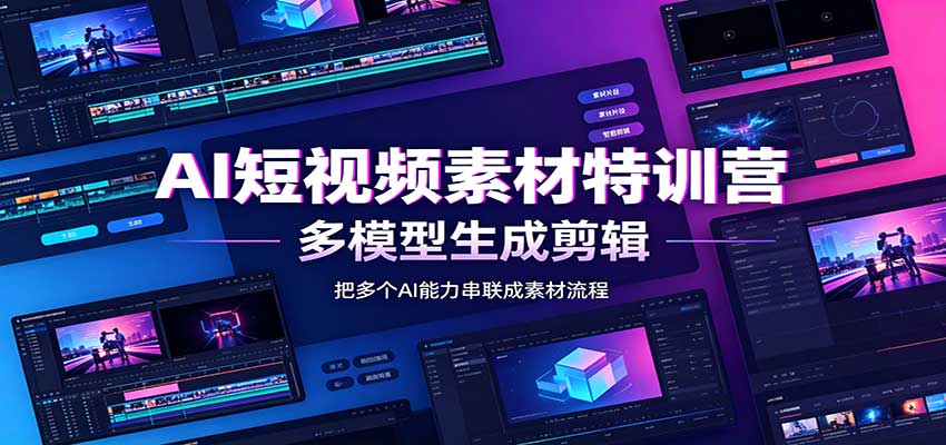 AI短视频素材特训营:Codex本地部署实操,多模型生成剪辑,爆量素材挖掘教学-来友网创