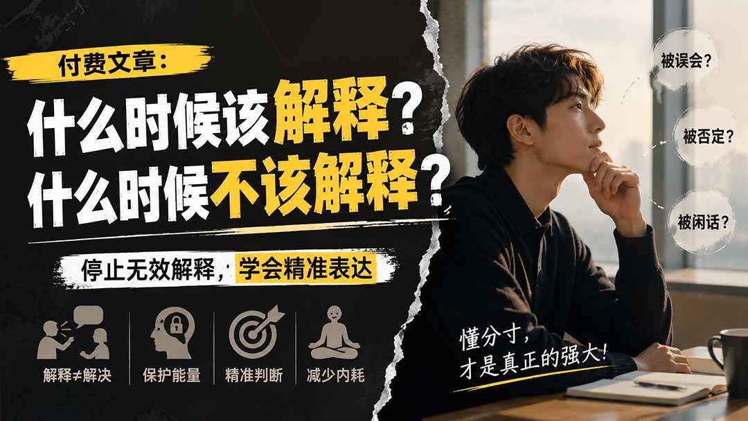 (20223期)付费文章:什么时候该解释?什么时候不该解释?-来友网创