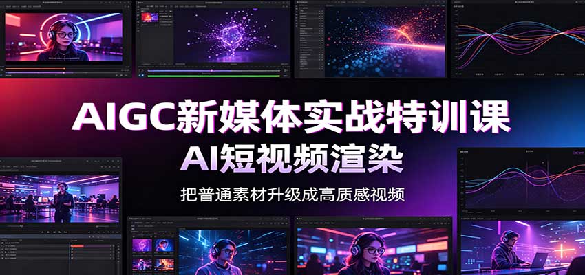 AIGC新媒体实战特训课:工具入门实操,AI短视频渲染,数字人商业视频制作-来友网创