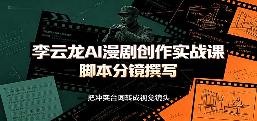 李云龙AI漫剧创作实战课:角色人设还原,脚本分镜撰写,AI漫剧成片完整制作教学-来友网创