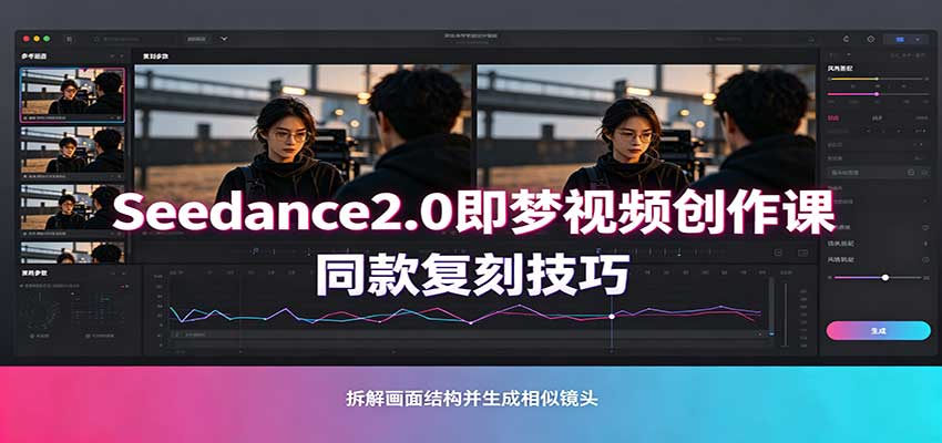 Seedance2.0即梦视频创作课:剧本式视频制作,同款复刻技巧,多行业案例落地教学-来友网创