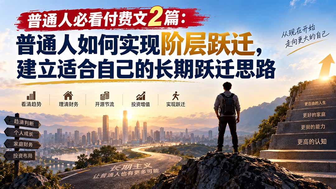 (20262期)普通人必看付费文2篇:普通人如何实现阶层跃迁,建立适合自己的长期跃迁思路-来友网创