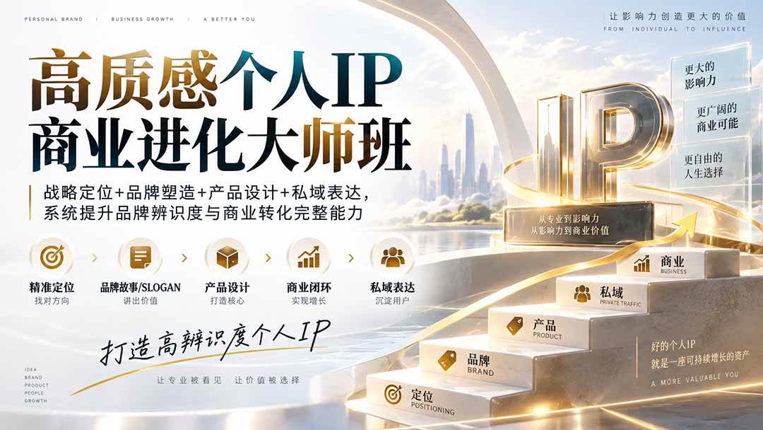 (20324期)高质感个人IP商业进化大师班:战略定位+品牌塑造+产品设计+私域表达,系统提升品牌辨识度与商业转化完整能力-来友网创