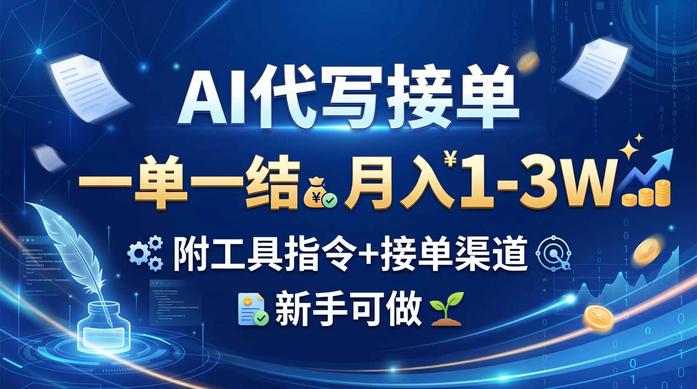 (20343期)AI代写接单,一单一结,月入1-3W,附工具指令+接单渠道,新手可做-来友网创