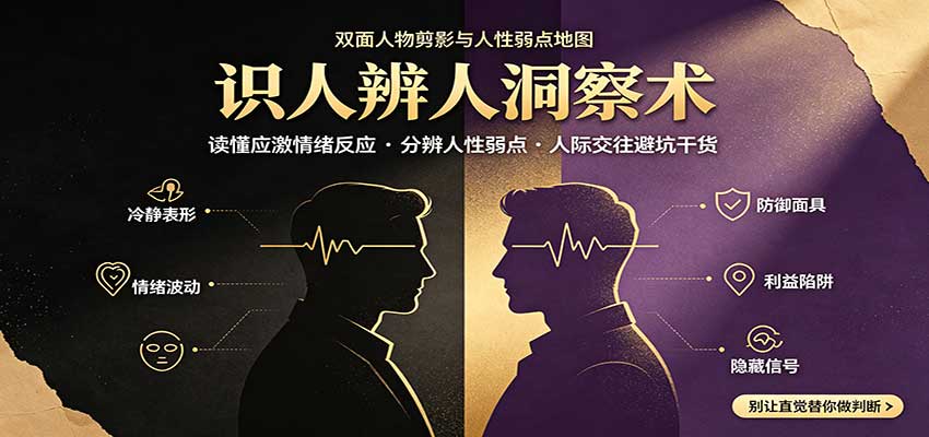 识人辨人终极心法:读懂应激情绪反应,分辨人性弱点,人际交往避坑干货-来友网创
