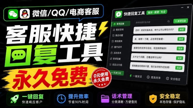 微信/QQ/电商客服快捷回复工具,支持多平台话术库与一键发送,永久免费,使用简单!易歪歪-来友网创