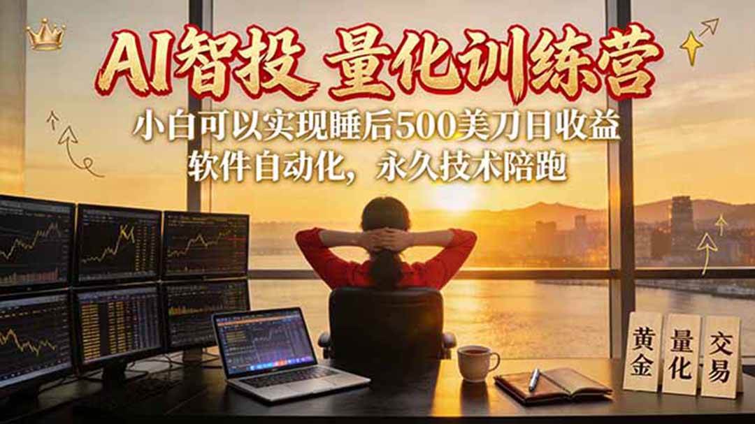 (20433期)AI智投EA量化训练营【第三期】,多策略智投+防爆技术+趋势分析 ,轻松上手,矩阵放大,长期稳定。-来友网创