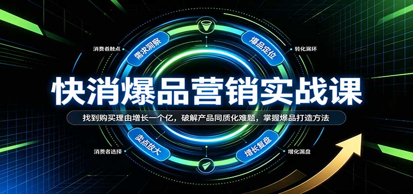 快消爆品营销实战课:找到购买理由增长一个亿,破解产品同质化难题,掌握爆品打造方法-来友网创