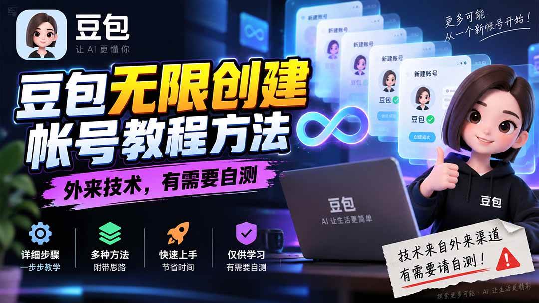 (20550期)豆包无限创建帐号教程方法,外来技术,有需要自测-来友网创