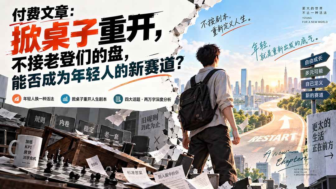 (20557期)付费文章:掀桌子重开,不接老登们的盘,能否成为年轻人的新赛道?-来友网创