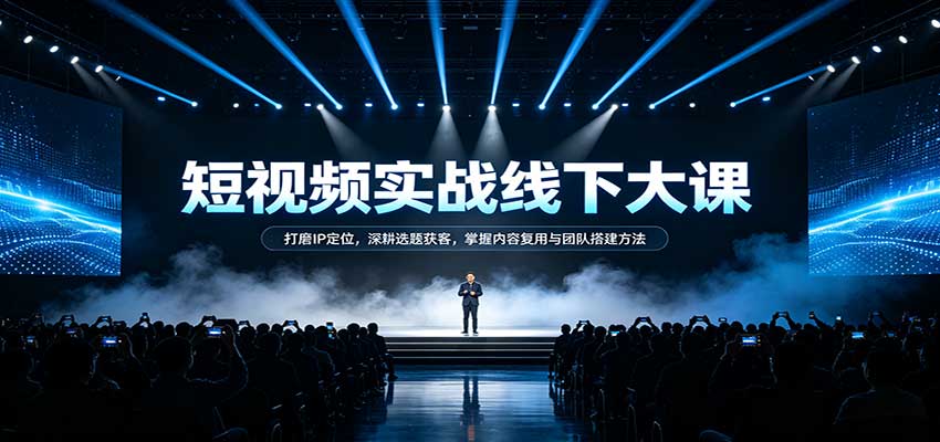 短视频实战线下大课:打磨IP定位,深耕选题获客,掌握内容复用与团队搭建方法-来友网创
