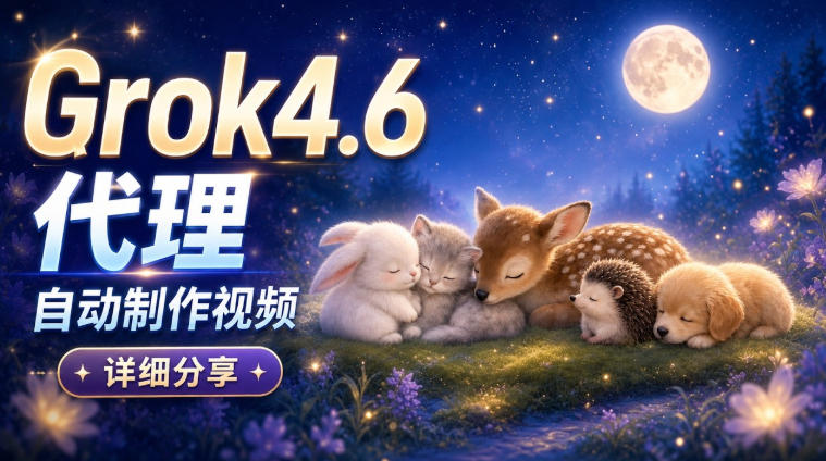 Grok 4.6代理自动制作视频!从提示词到成片全流程详细分享|AI Agent实操分享-来友网创