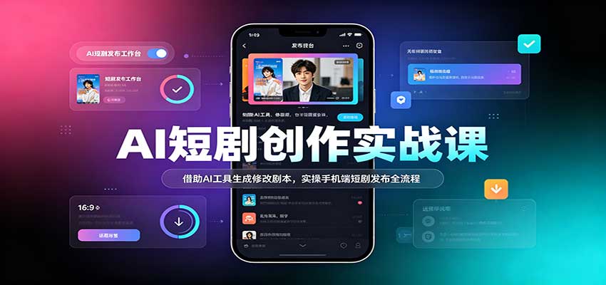 AI短剧创作实战课:借助AI工具生成修改剧本,实操手机端短剧发布全流程-来友网创