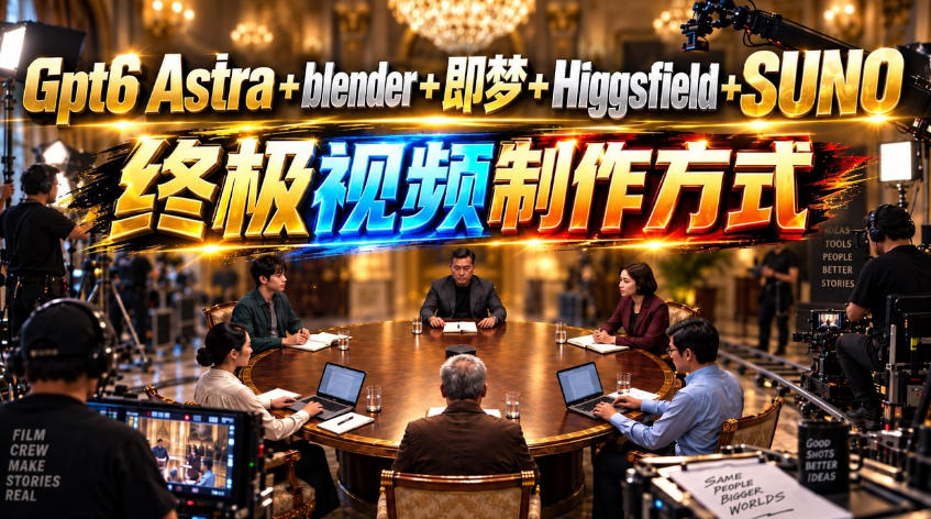 GPT-6 Astra+Blender+即梦+Higgsfield+Suno=终极视频制作方式!-来友网创