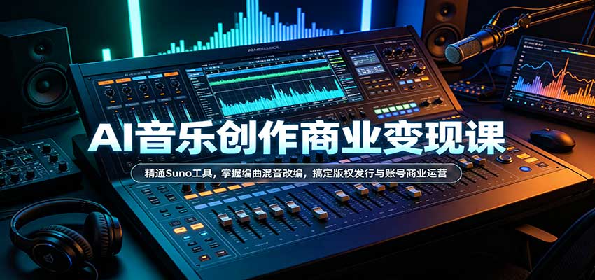 AI音乐创作商业变现课:精通Suno工具,掌握编曲混音改编,搞定版权发行与账号商业运营-来友网创