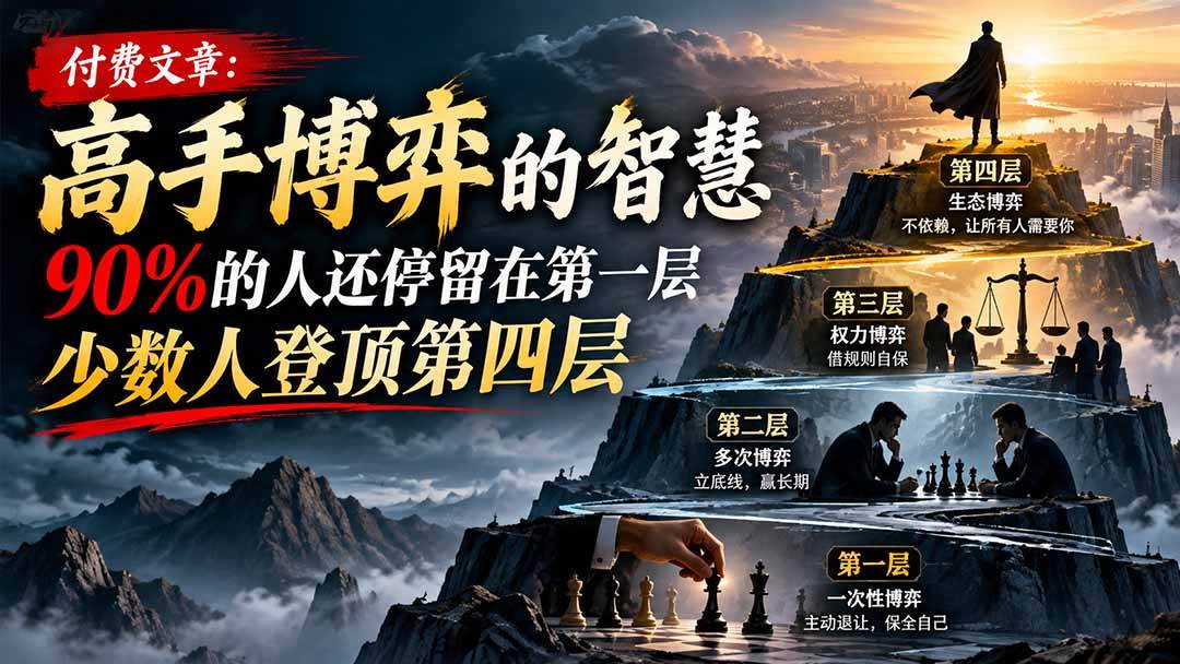 (20628期)【无水印】付费文章:高手博弈的智慧,90%的人还停留在第一层,少数人登顶第四层-来友网创