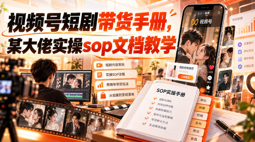 视频号短剧带货手册,某大佬实操sop文档教学-来友网创