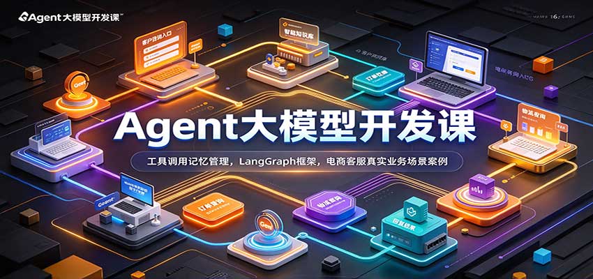 Agent大模型开发课:工具调用记忆管理,LangGraph框架,电商客服真实业务场景案例-来友网创