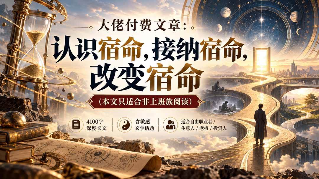 (20673期)【无水印】大佬付费文章:认识宿命,接纳宿命,改变宿命(本文只适合非上班族阅读)-来友网创