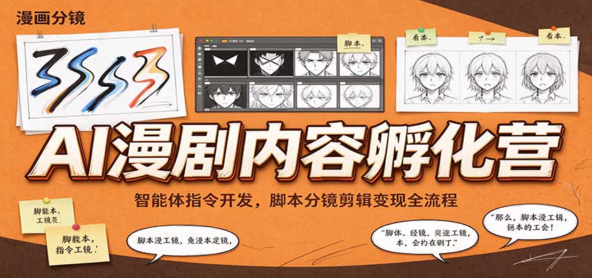 AI漫剧内容孵化营:智能体指令开发,脚本分镜剪辑变现全流程-来友网创