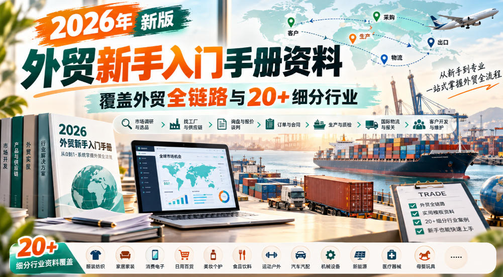 2026年新版外贸新手入门手册资料,覆盖外贸全链路与20+细分行业-来友网创