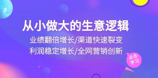 从小做大生意逻辑：业绩翻倍增长/渠道快速裂变/利润稳定增长/全网营销创新-来友网创