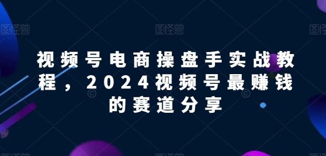 视频号电商实战教程，2024视频号最赚钱的赛道分享-来友网创