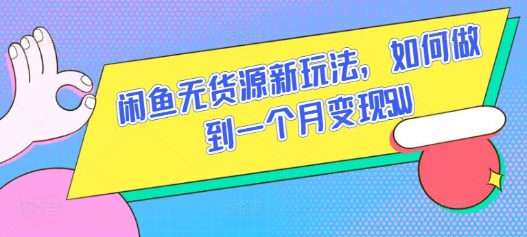 闲鱼无货源新玩法，如何做到一个月变现5W【揭秘】-来友网创