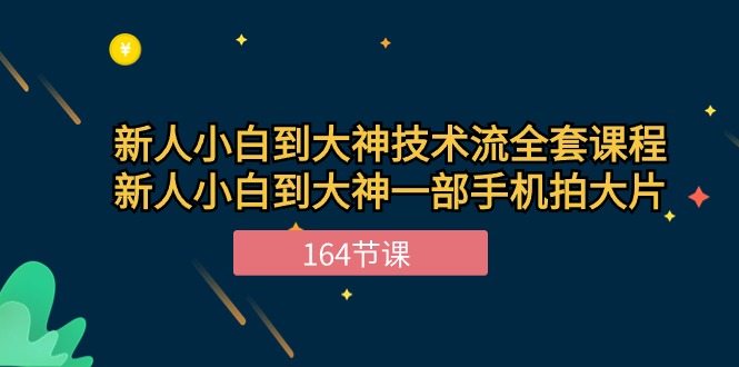 新手小白到大神技术流全套课程，新人小白到大神一部手机拍大片（164节）-来友网创