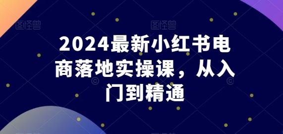 2024最新小红书电商落地实操课，从入门到精通-来友网创