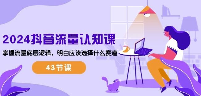2024抖音流量认知课：掌握流量底层逻辑，明白应该选择什么赛道 (43节课)-来友网创