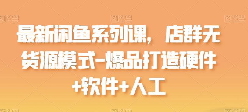 最新闲鱼系列课，店群无货源模式-爆品打造硬件+软件+人工-来友网创