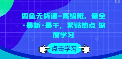 闲鱼无货源-高级班，最全·最新·最干，紧贴热点 深度学习-来友网创